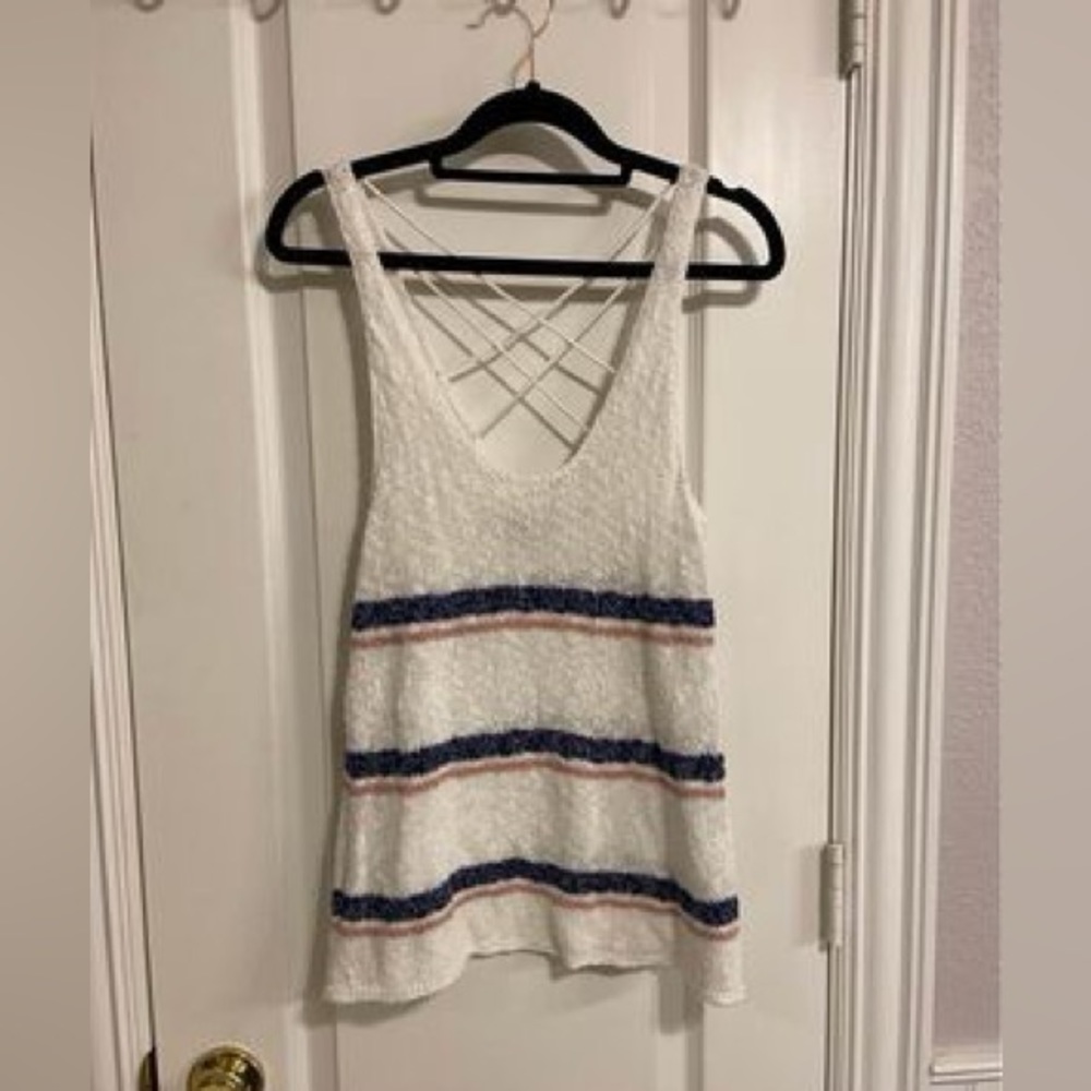 American Eagle Knit Crochet Tank Top size Large